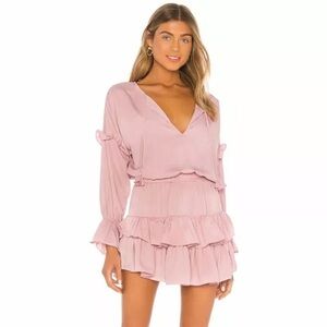 Misa Los Angeles Pink Long Sleeve Mini Dress size medium